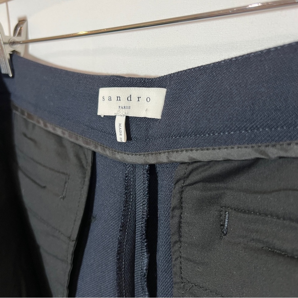 Sandro Paris Womens Straight Leg Trousers Pants in Black Size 40 - Picture 4 of 8